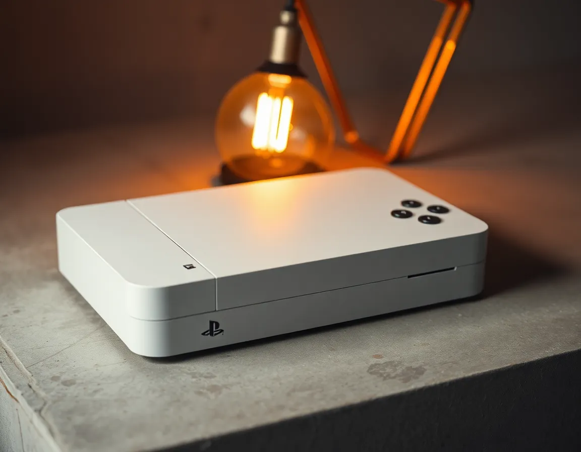 Futuristic Gaming Console on Concrete