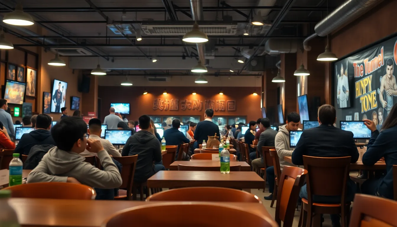 Gaming Cafe Filled with Enthusiastic Gamers