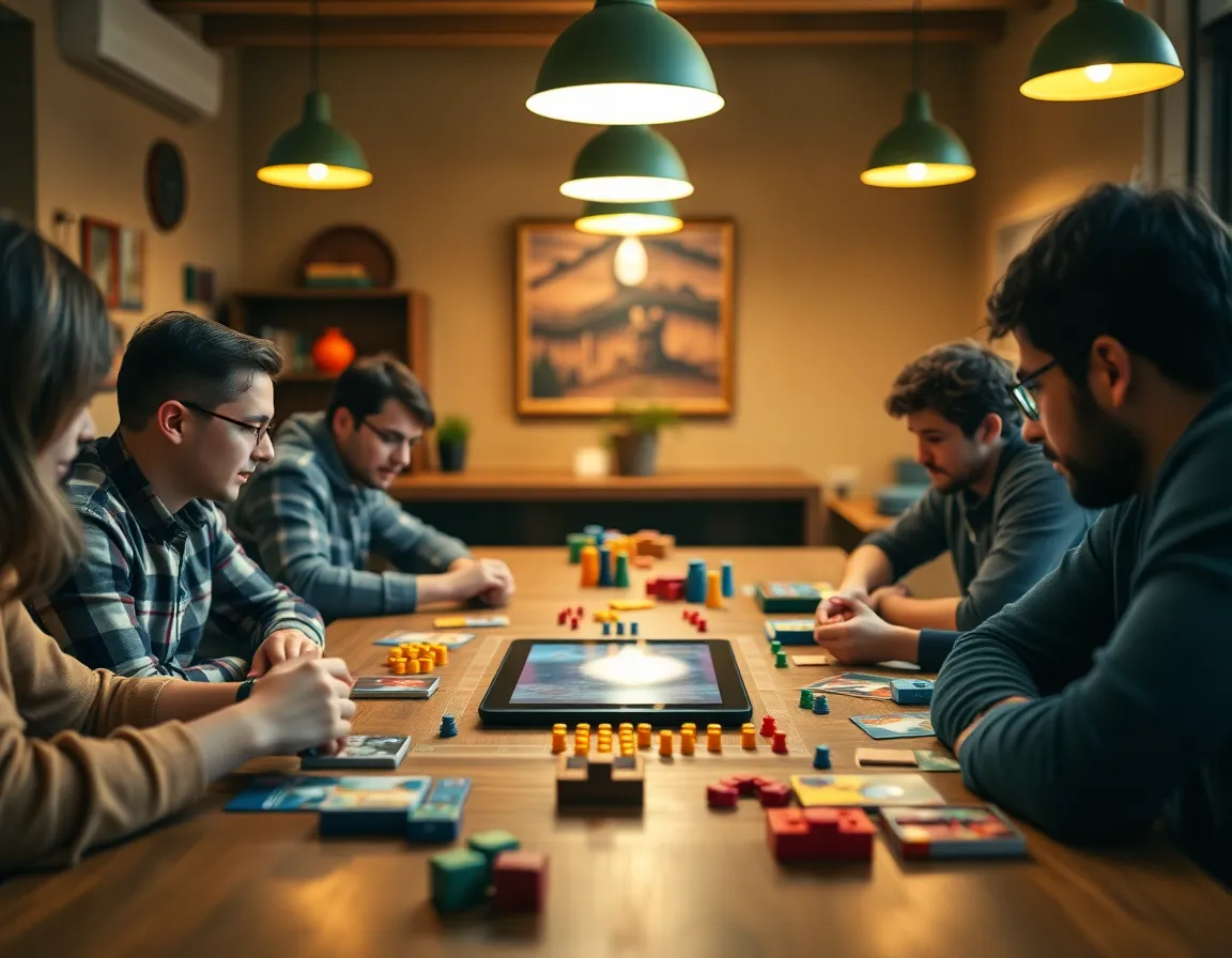 Cozy Game Night with Digital Tablet