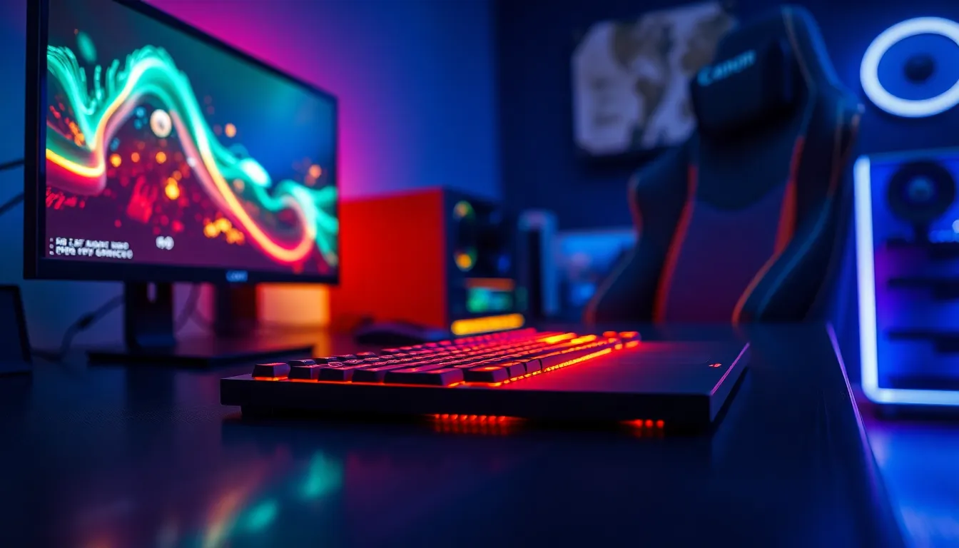 Dynamic Gaming Setup with RGB Lighting