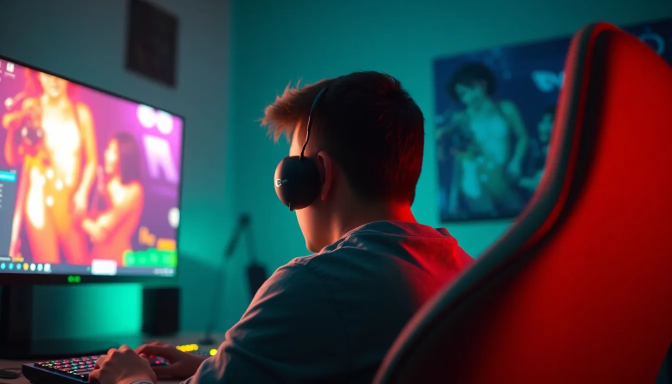 Gamer Immersed in Action