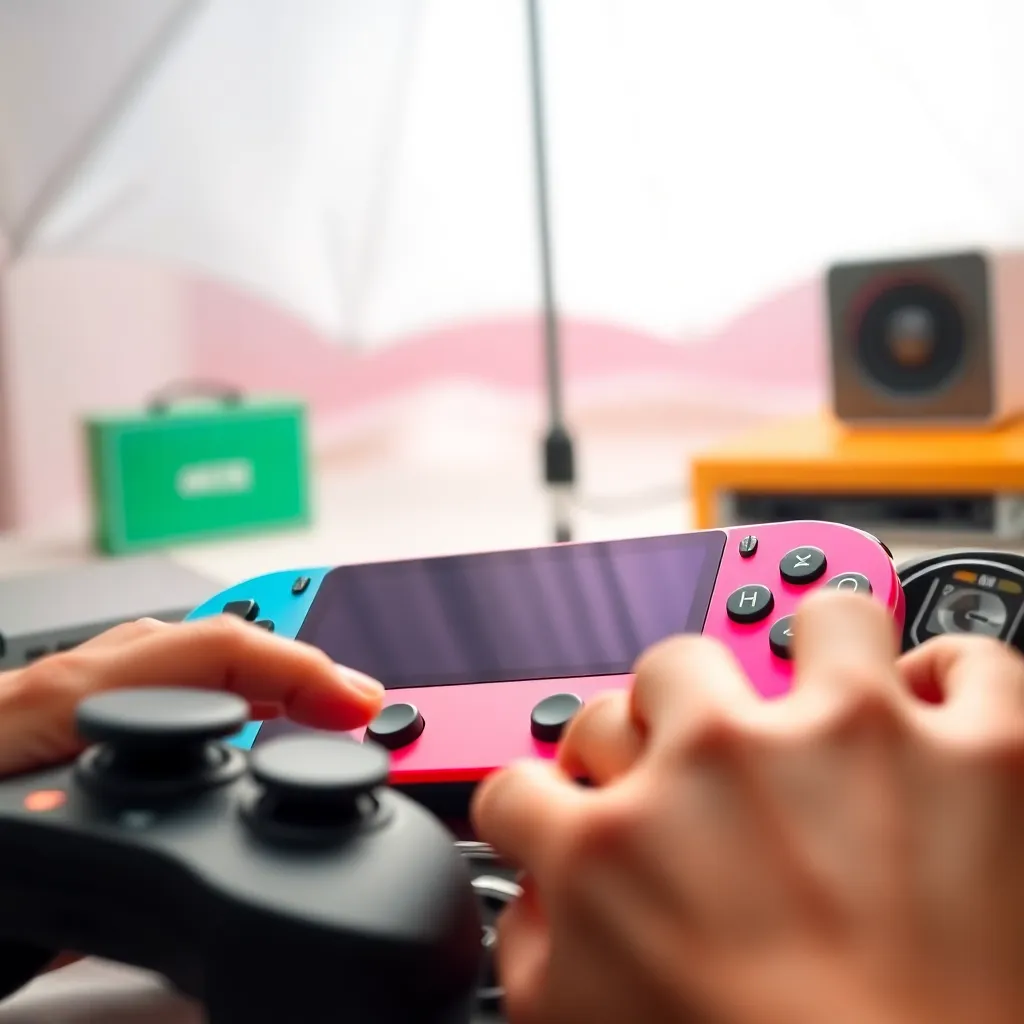 Colorful Gaming Console Close-Up