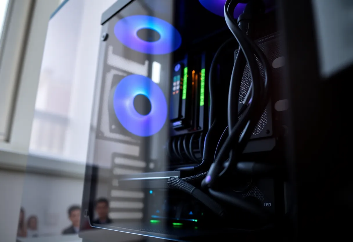 Detailed Close-Up of a High-End Gaming PC Setup