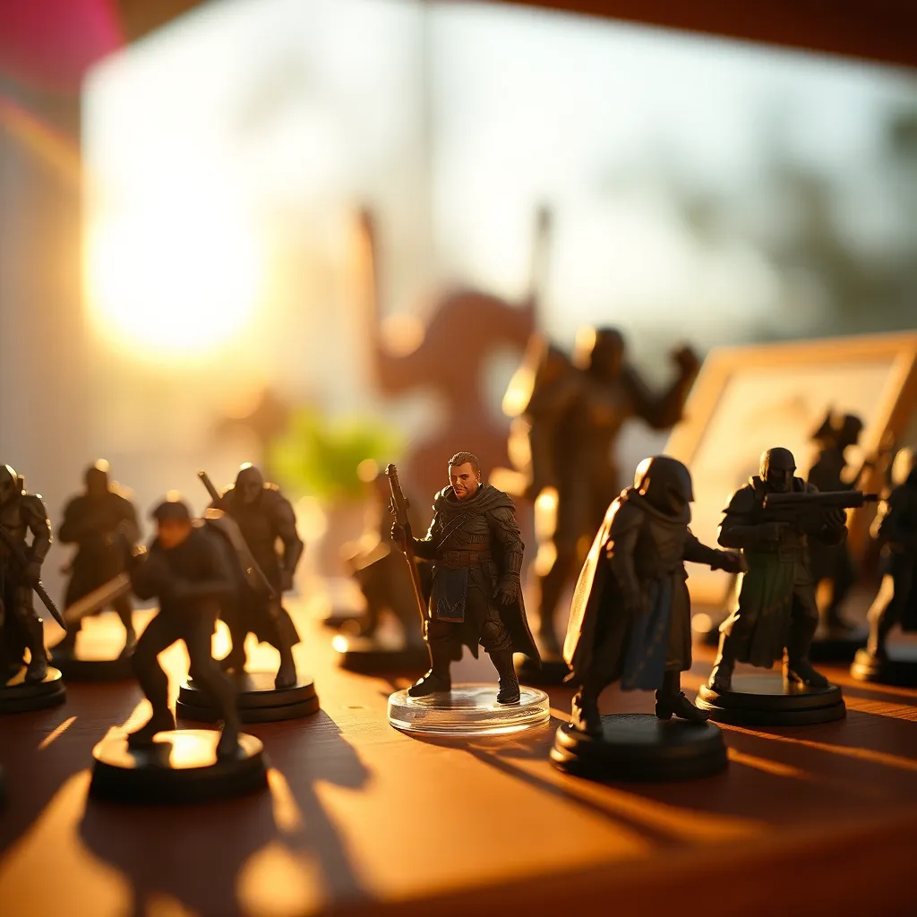 Intricate Gaming Figurines on Display