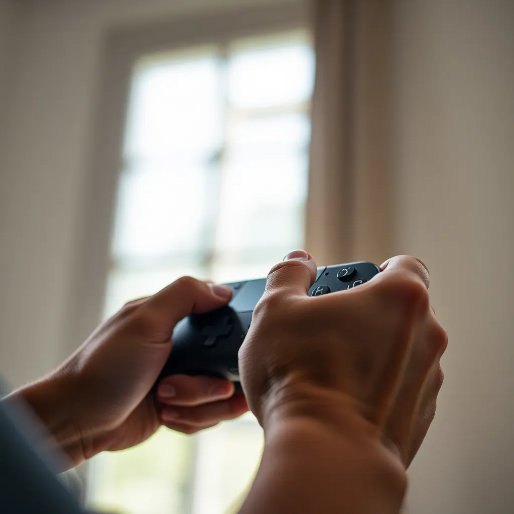 Gamer's Hands on Controller