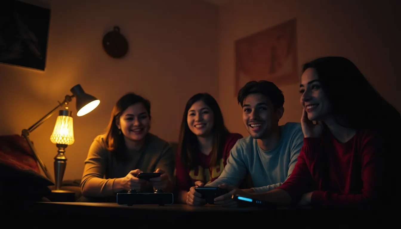 Friends Enjoying a Gaming Night