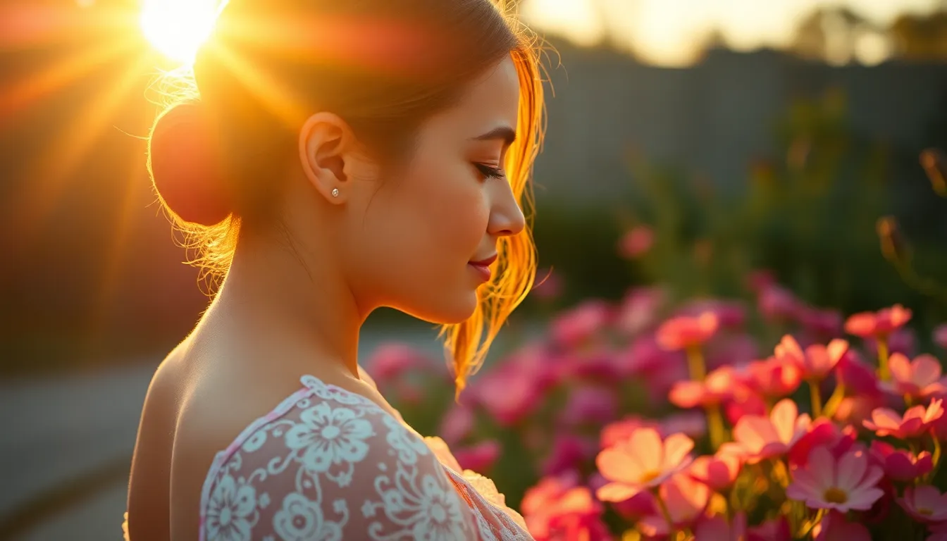 Serene Flowering Plant in Golden Hour
