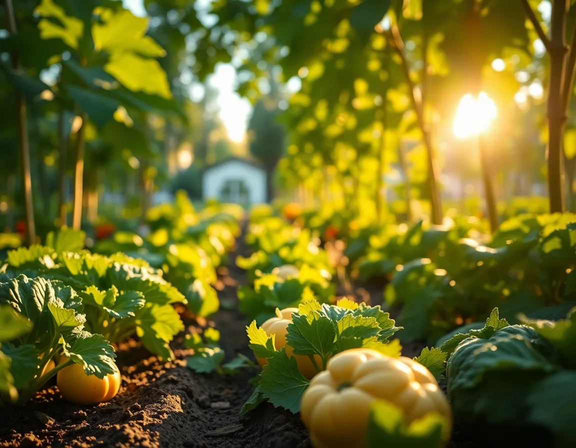 Elegant Garden Patio at Golden Hour