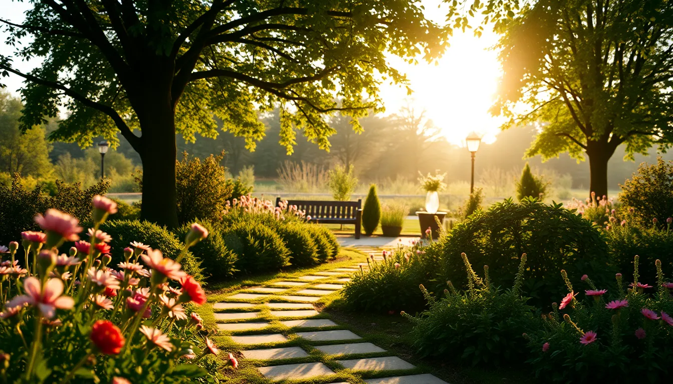 Tranquil Morning Garden Scene