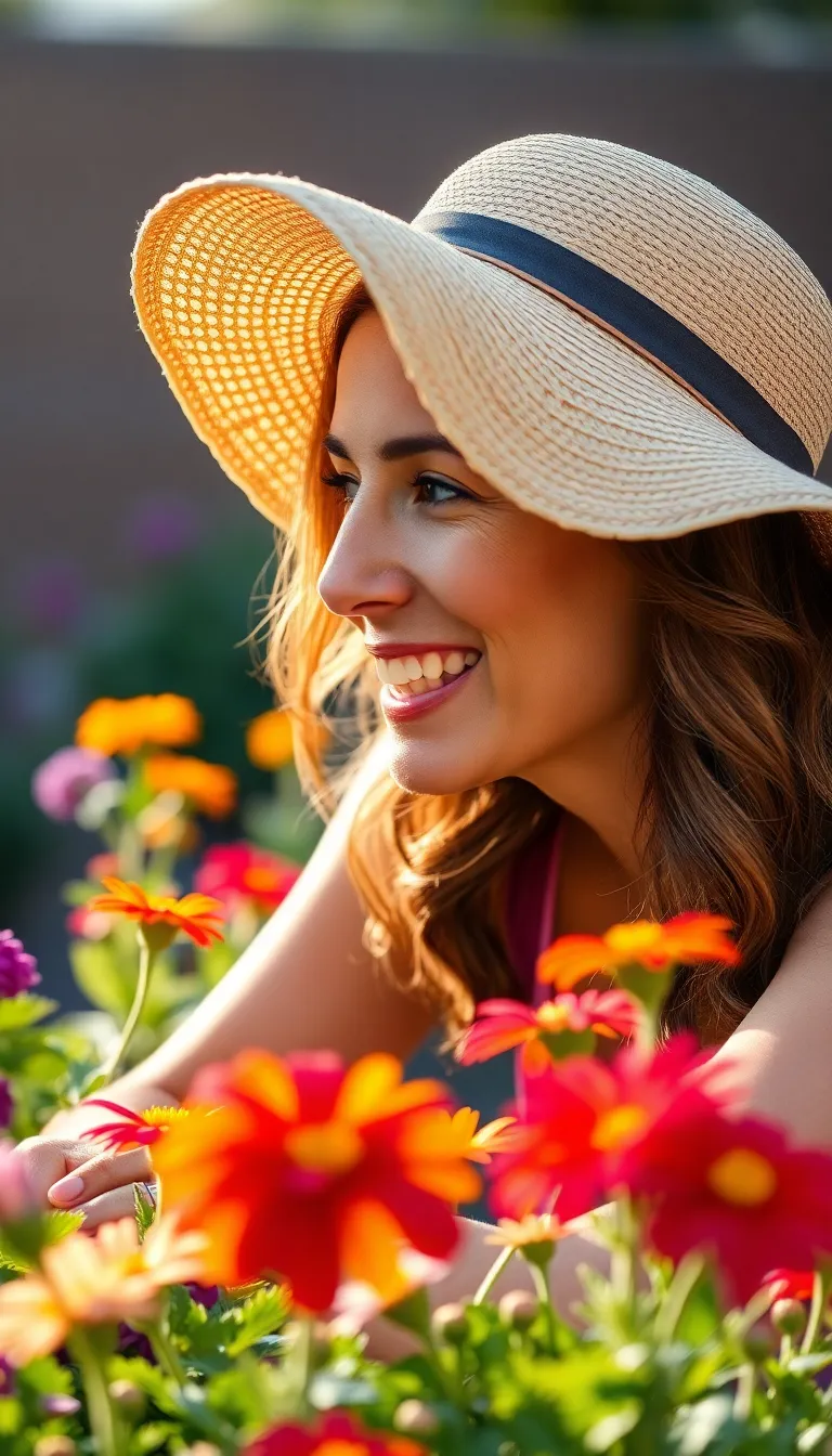 This inviting image captures an urban balcony garden at dusk, adorned with a variety of herbs and small flowers in wooden planters. The warm glow from lanterns creates a cozy atmosphere, while the soft dappled light from string lights adds a touch of magic. In the background, the city skyline contrasts beautifully with the greenery, highlighting the balance between city life and nature. This scene embodies the tranquility of gardening in an urban setting.