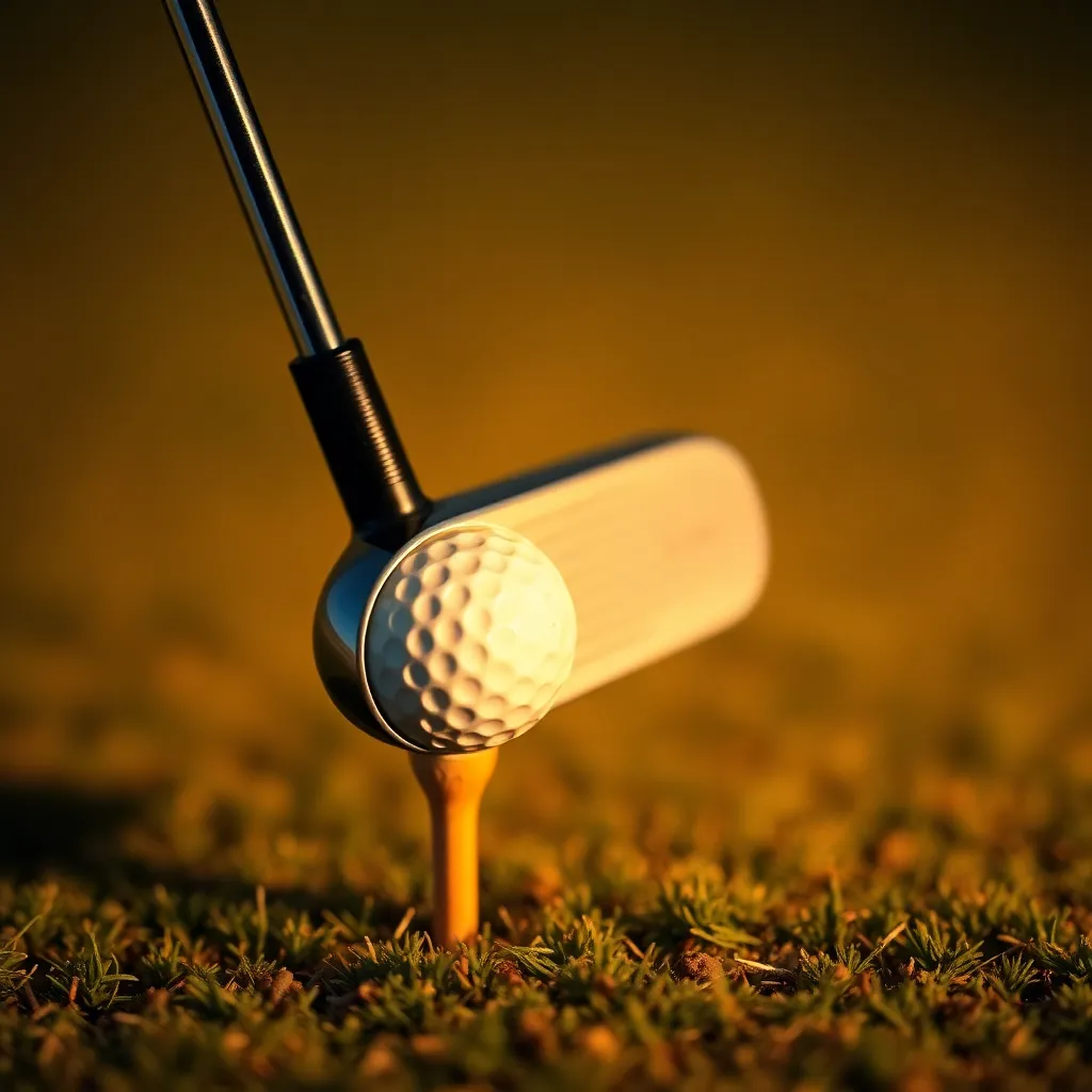 Golf Club Resting on a Tee