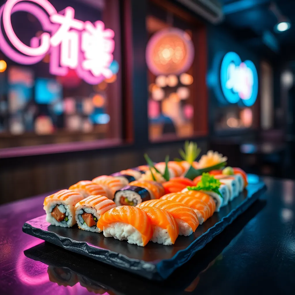 Elegant Sushi Platter on Slate Board
