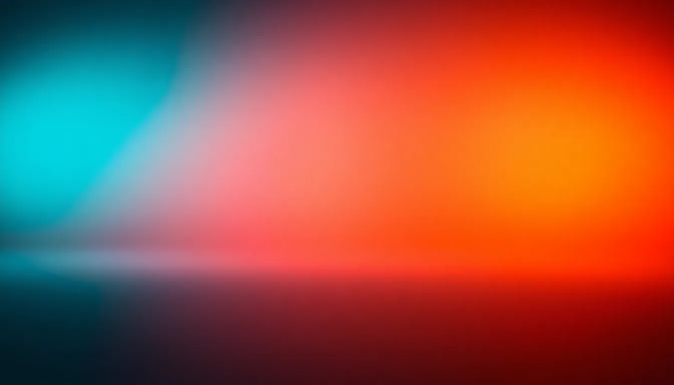 Cinematic Gradient with Dramatic Contrast This captivating image showcases a stunning gradient backdrop that transitions from deep blues to fiery oranges, evoking a sense of drama and depth. Shot in a studio setting, the vibrant color palette is reminiscent of cinematic teal and orange grading, enhancing the overall visual impact. The hyperfocal depth ensures that every detail is sharp, while the leading lines create an engaging composition that draws the viewer's eye into the gradient.