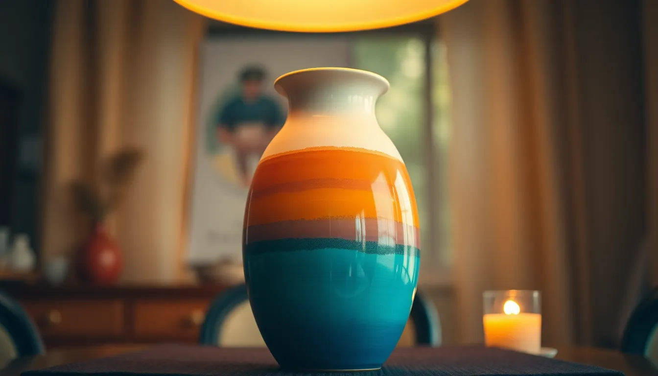 Ceramic Vase with Colorful Gradient