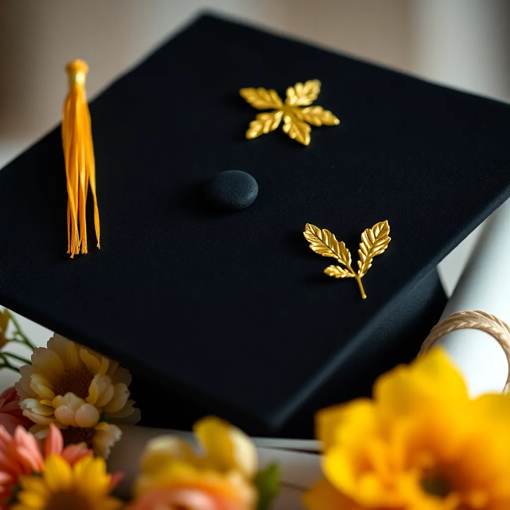 Close-Up of a Personalized Graduation Cap