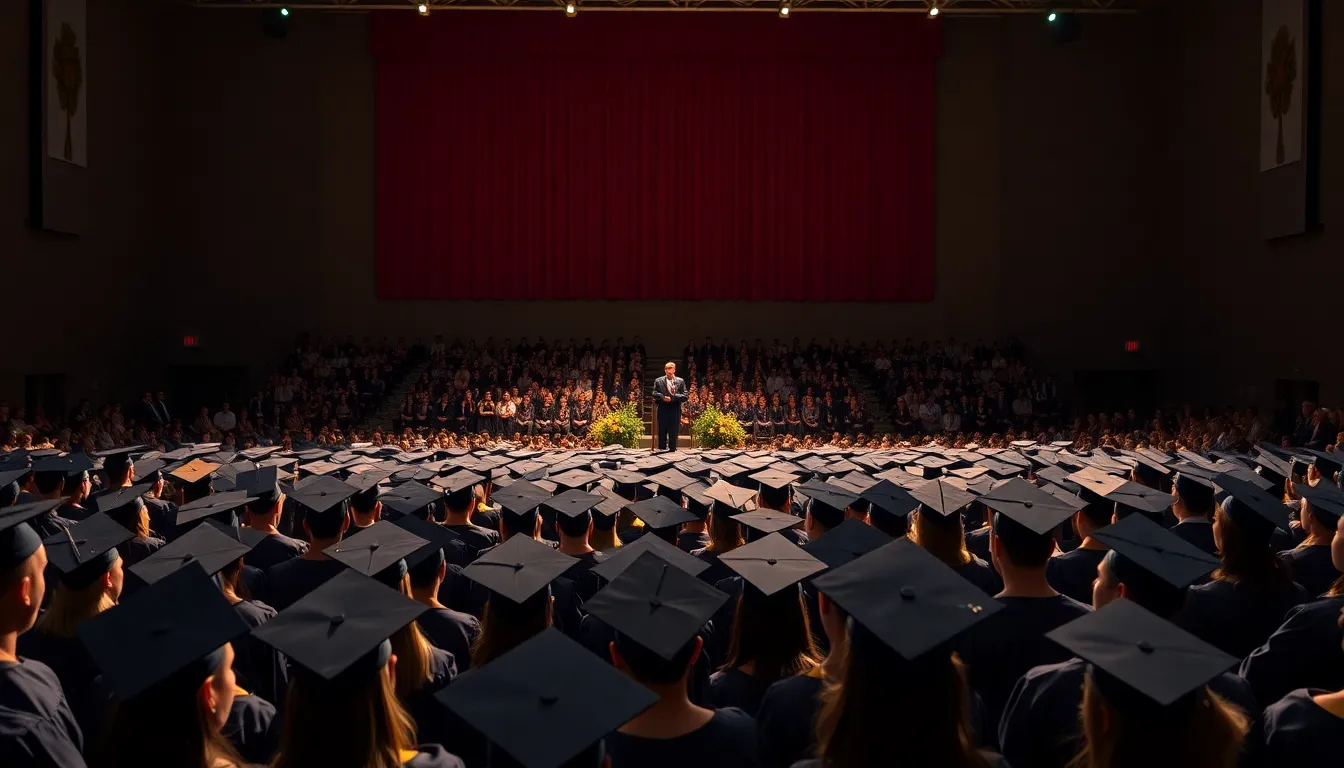 Graduation Ceremony with Graduates in Focus