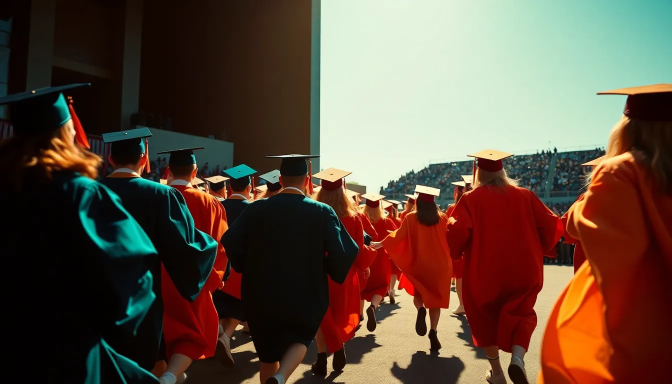 Graduates Racing to the Stage