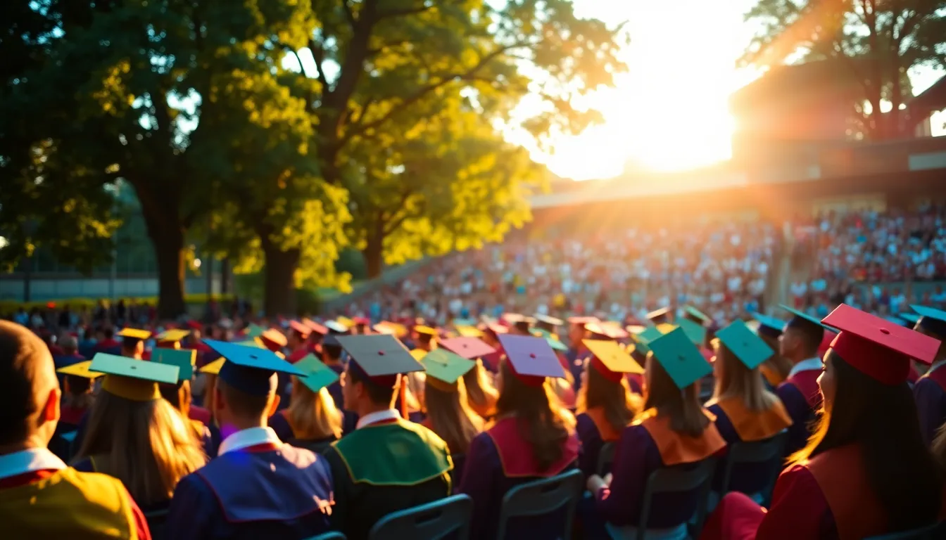 Vibrant Graduation Ceremony at Sunset