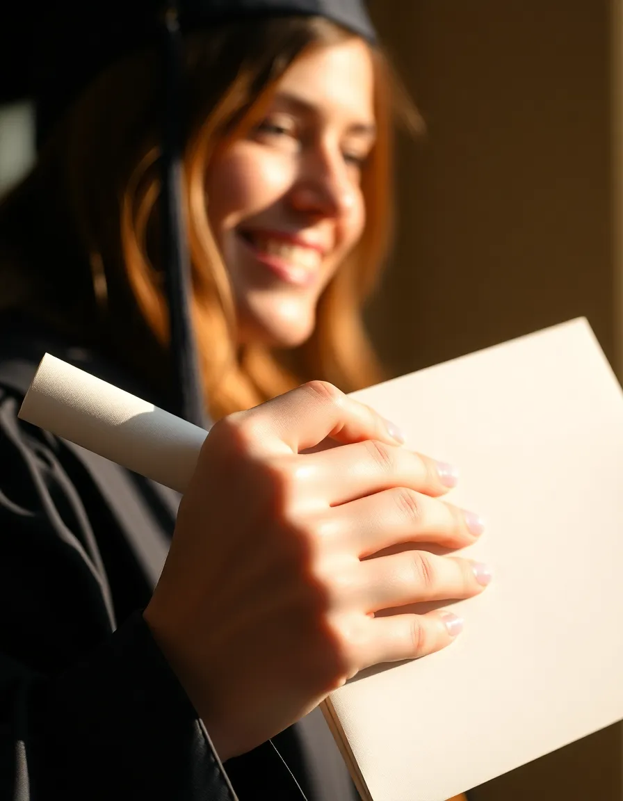 Close-Up of Graduate Holding Diploma