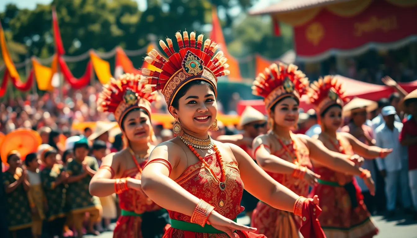 Cultural Festival Dancers in Traditional Attire
