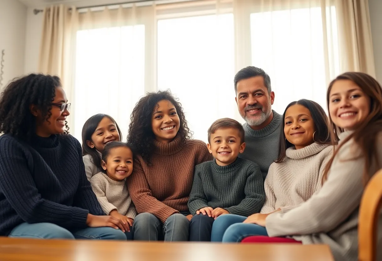Diverse Family Gathering in a Cozy Home
