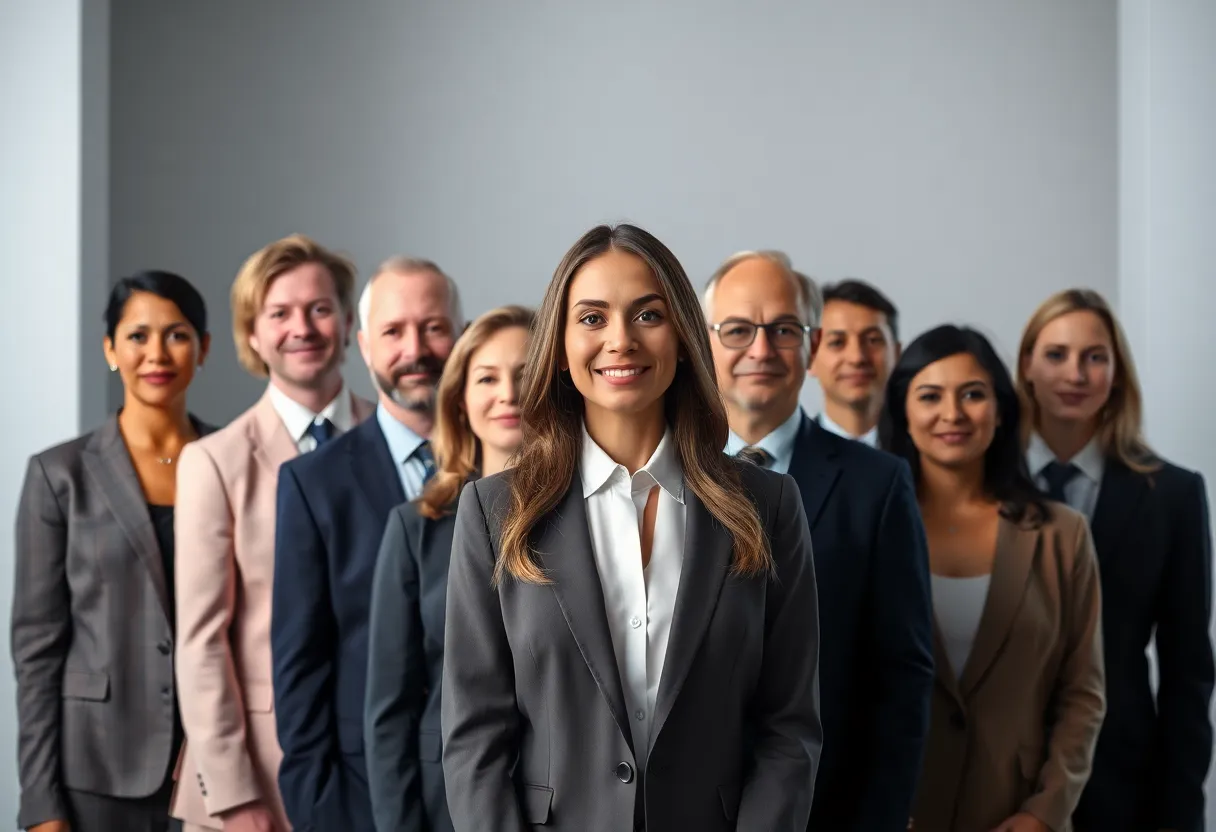 Professional Team Posing for a Corporate Portrait