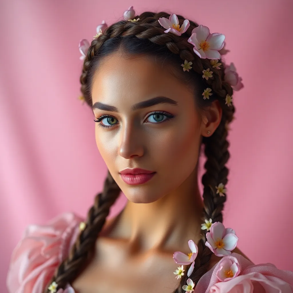 Elegant Braided Hair Styling with Flowers