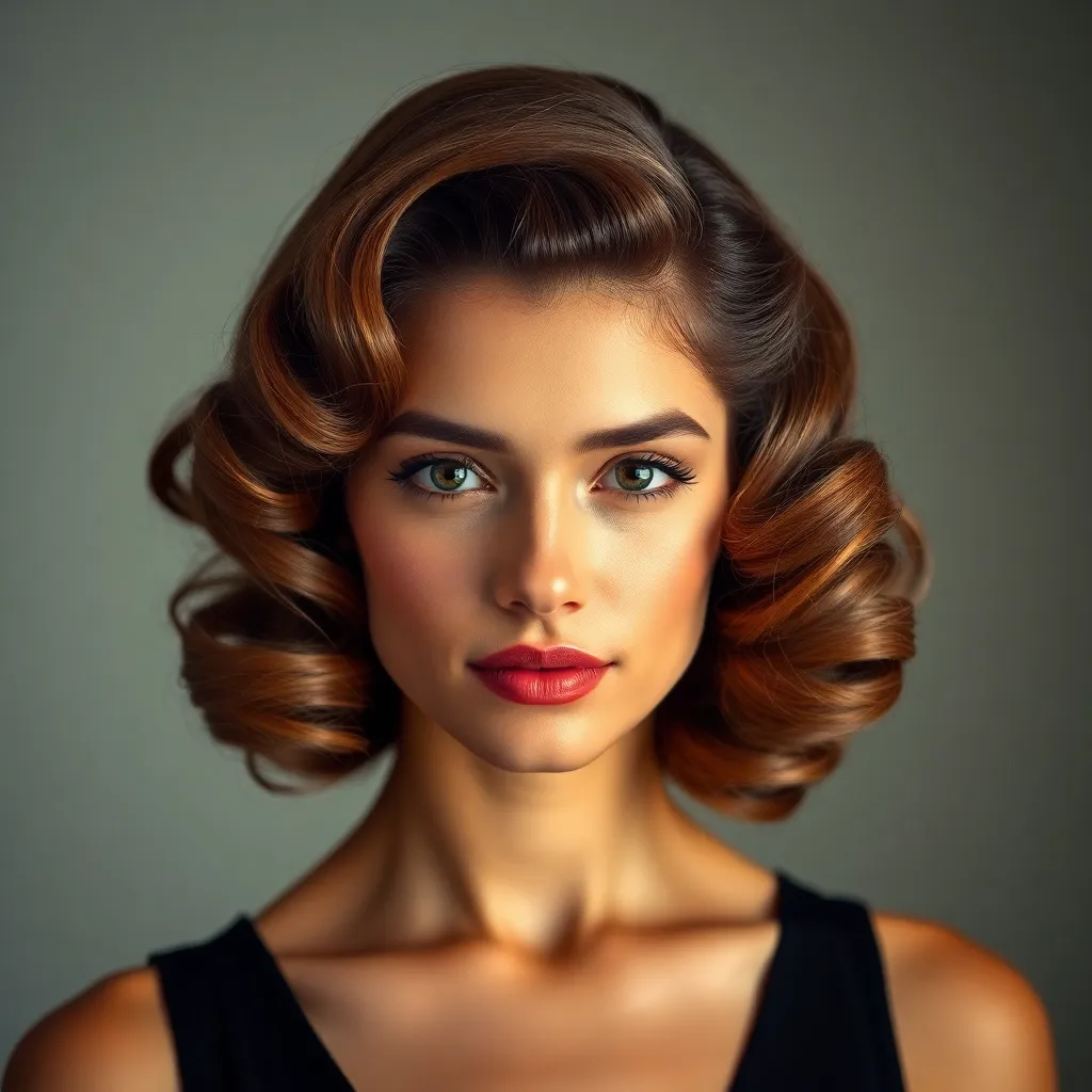 Vintage Hairstyle Elegance in Studio Shoot