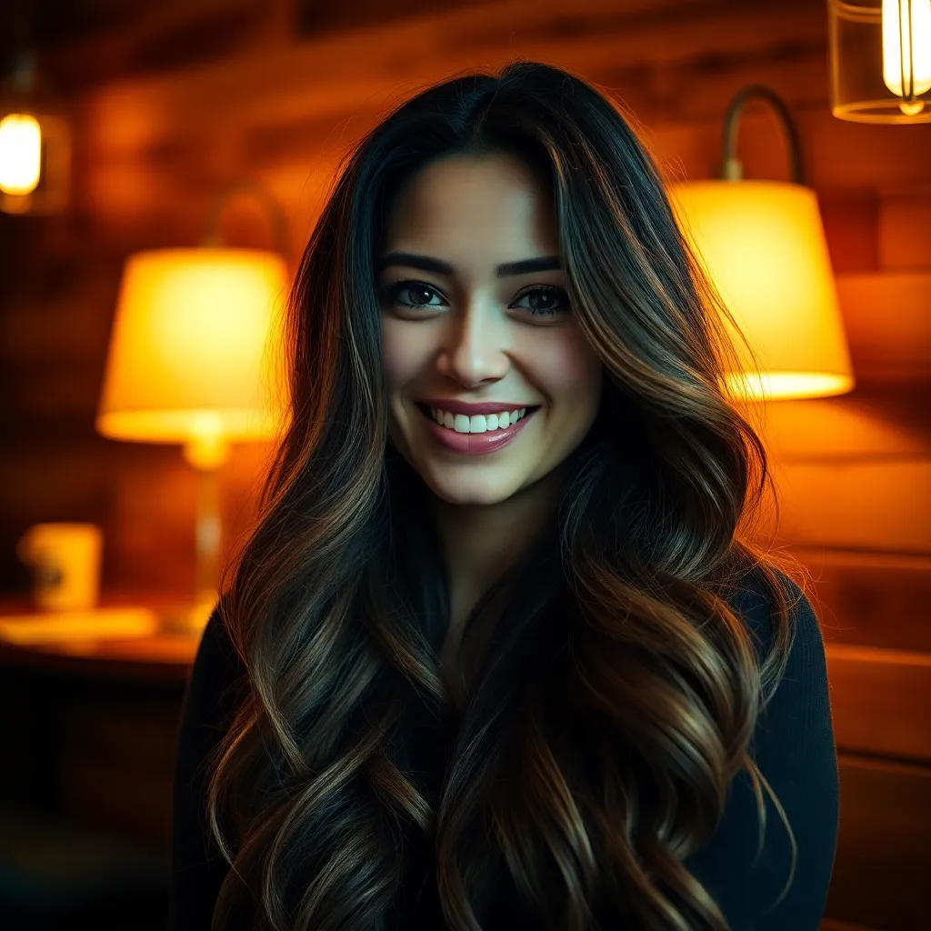 Soft Waves and Warm Lighting Portrait