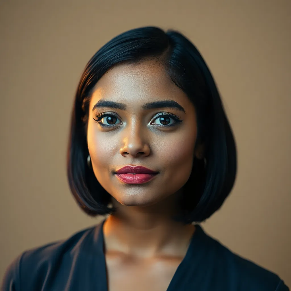 Sleek Bob Hairstyle in Elegant Studio