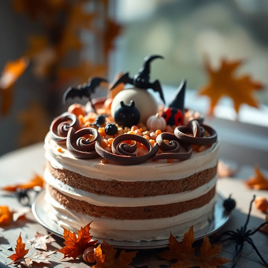 Intricate Halloween Cake Close-Up