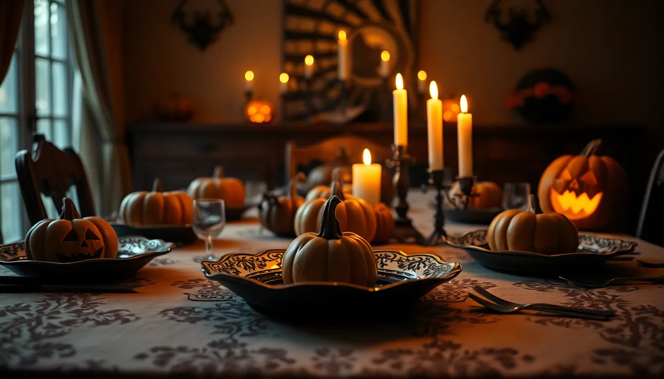 Spooky Halloween Feast Table Setting