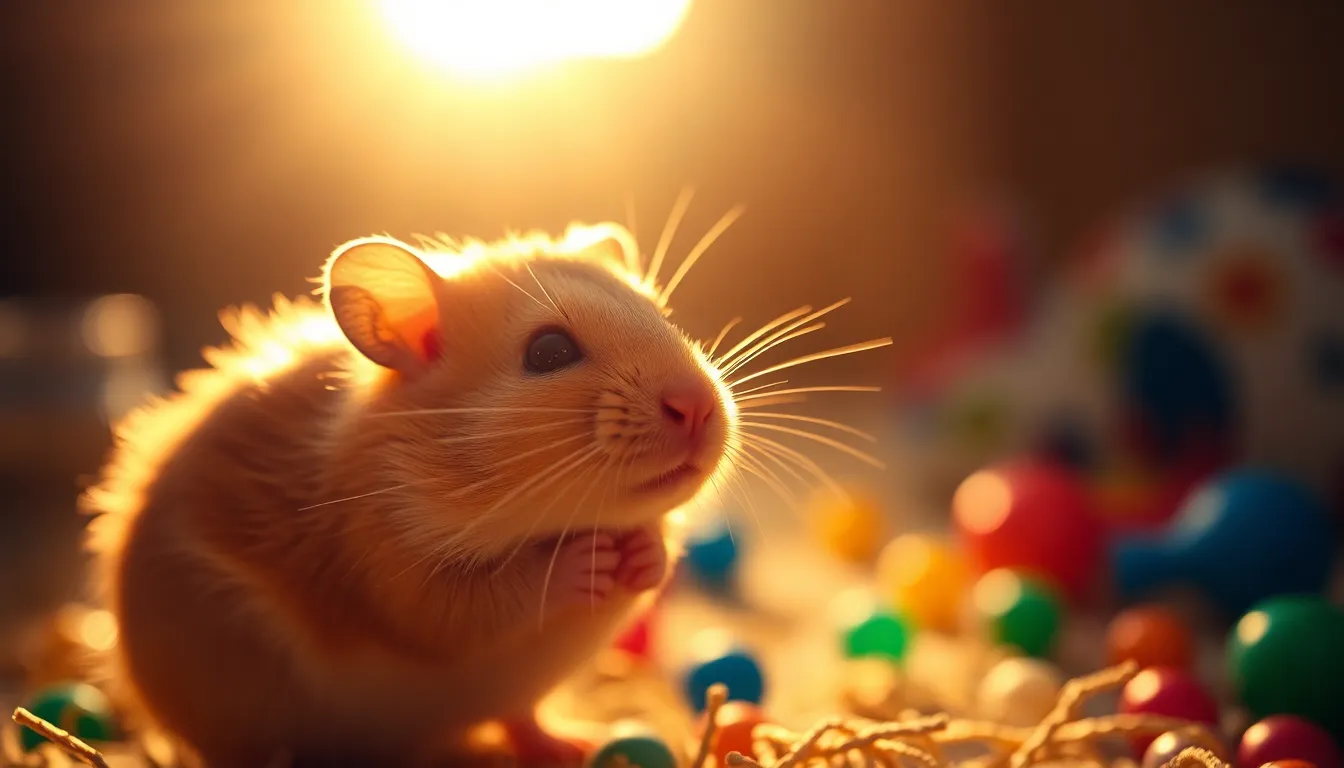 Curious Hamster in Playful Setting
