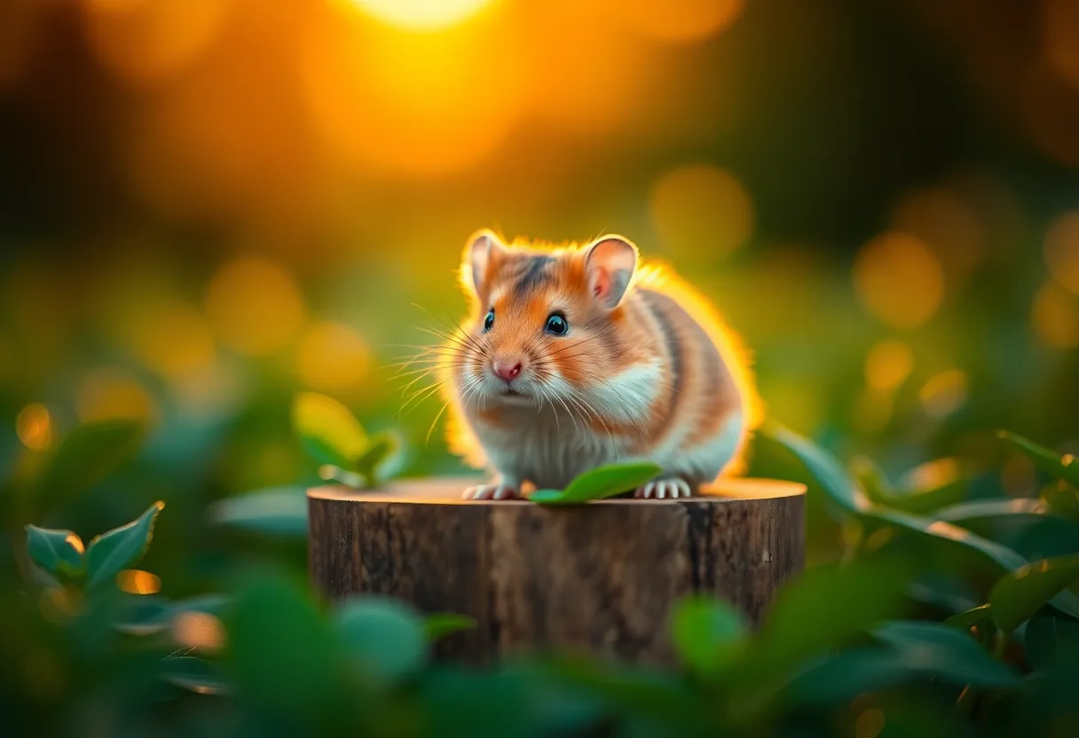 Hamster Surrounded by Nature