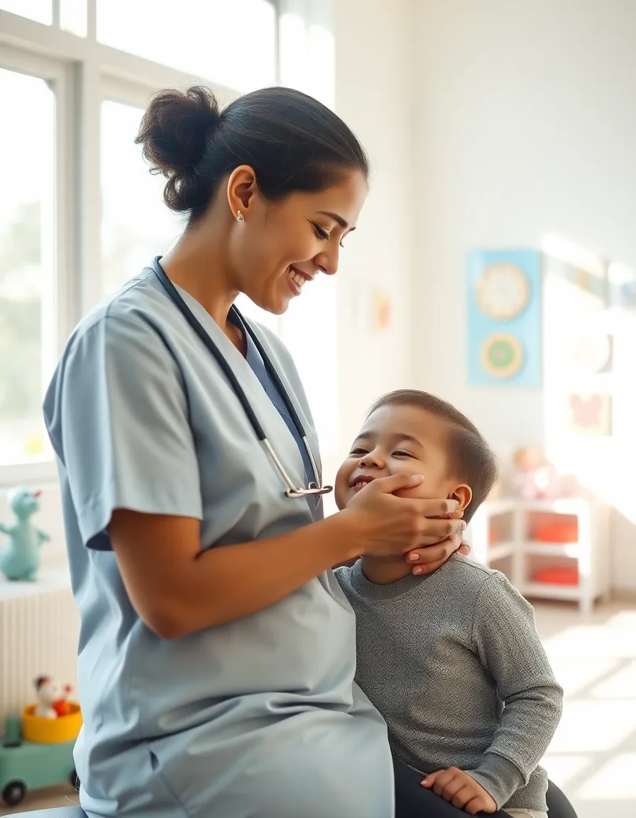Healthcare Professional Comforting Child