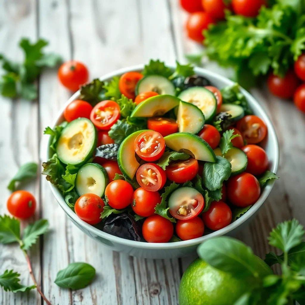 Vibrant Salad Bowl with Fresh Ingredients