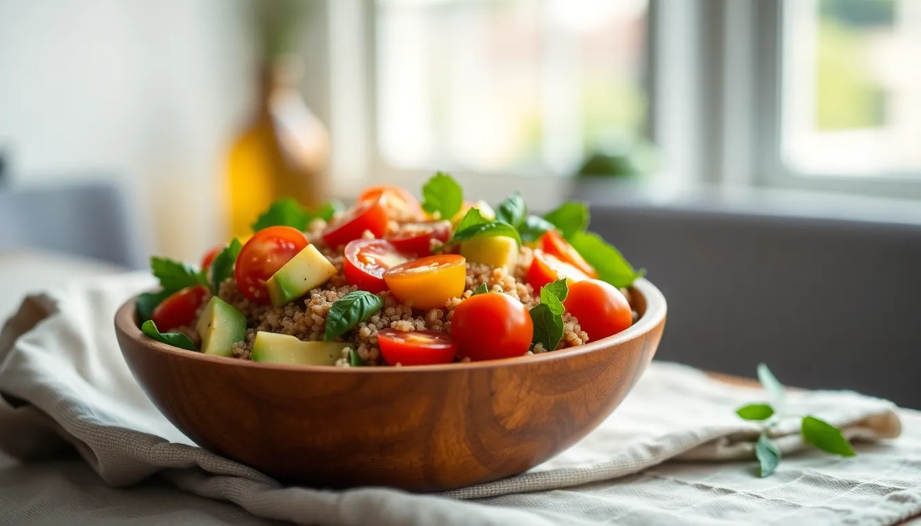 Vibrant Quinoa Salad in Rustic Bowl
