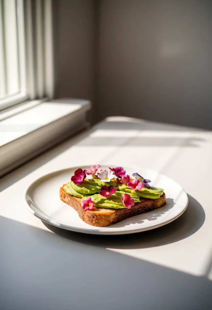 Avocado Toast with Edible Flowers