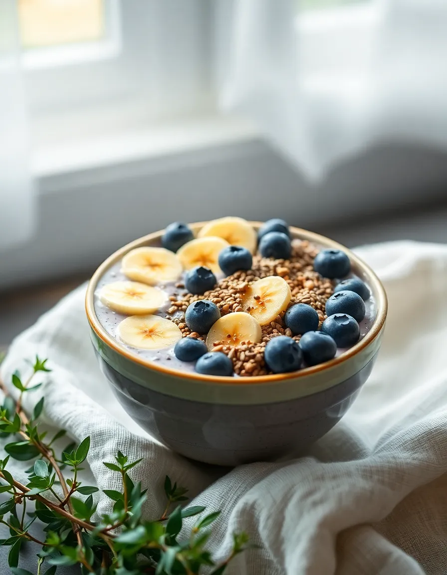 Colorful Smoothie Bowl with Healthy Toppings