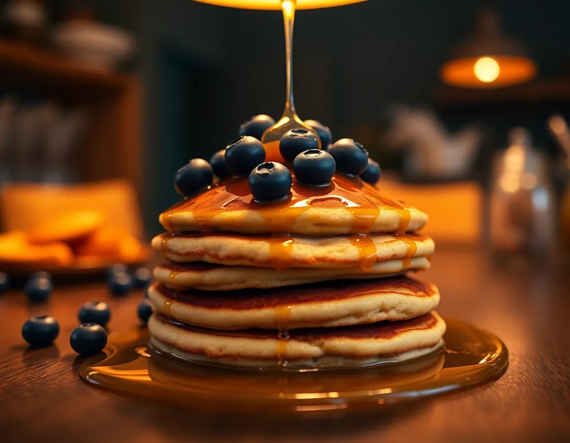 Delicious Whole Grain Pancakes with Blueberries
