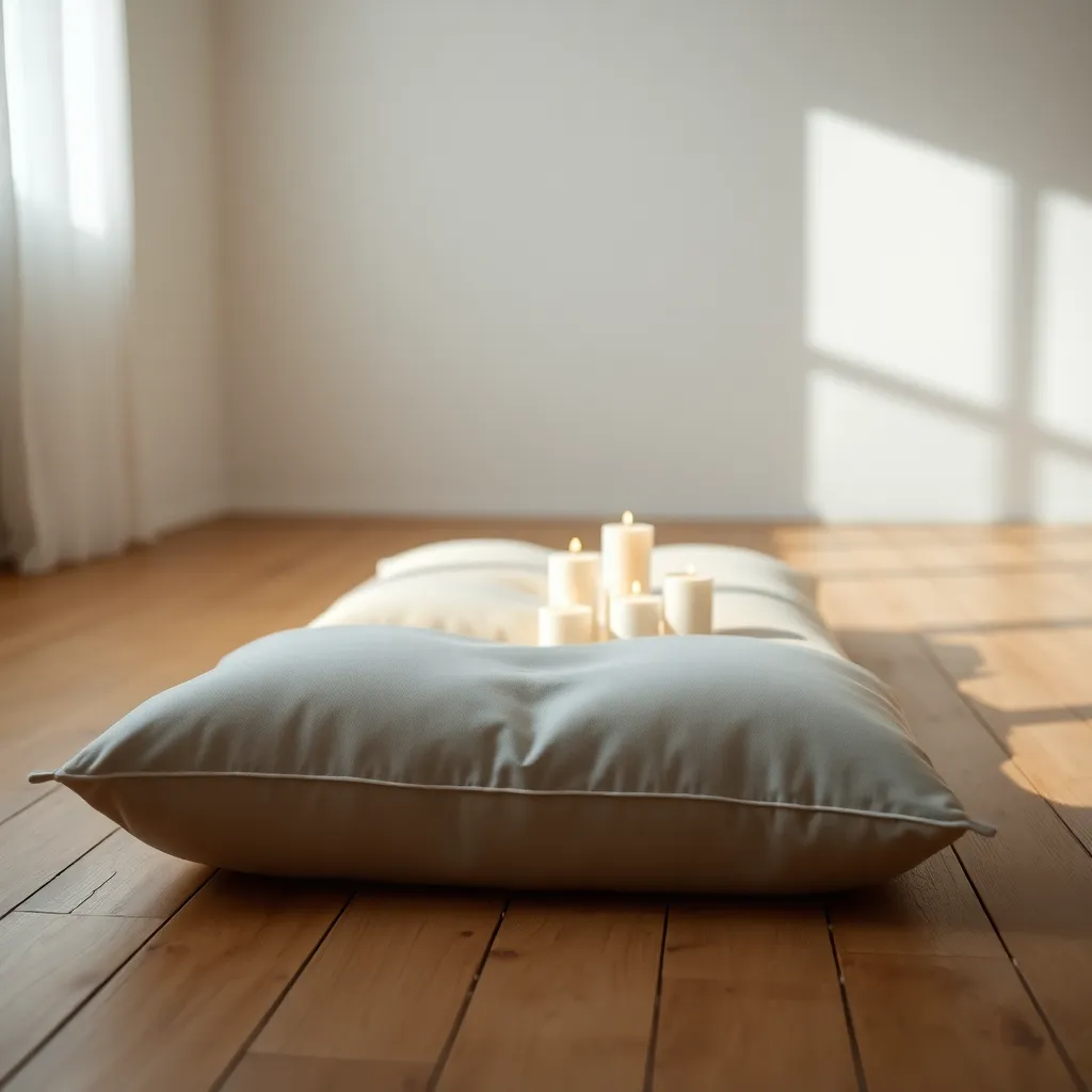 Tranquil Meditation Space with Cushions and Candles