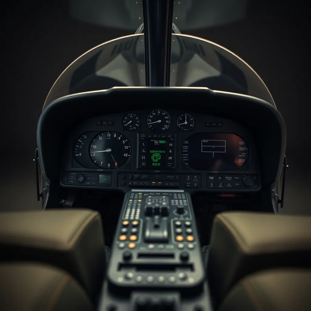 Close-Up of Helicopter Cockpit