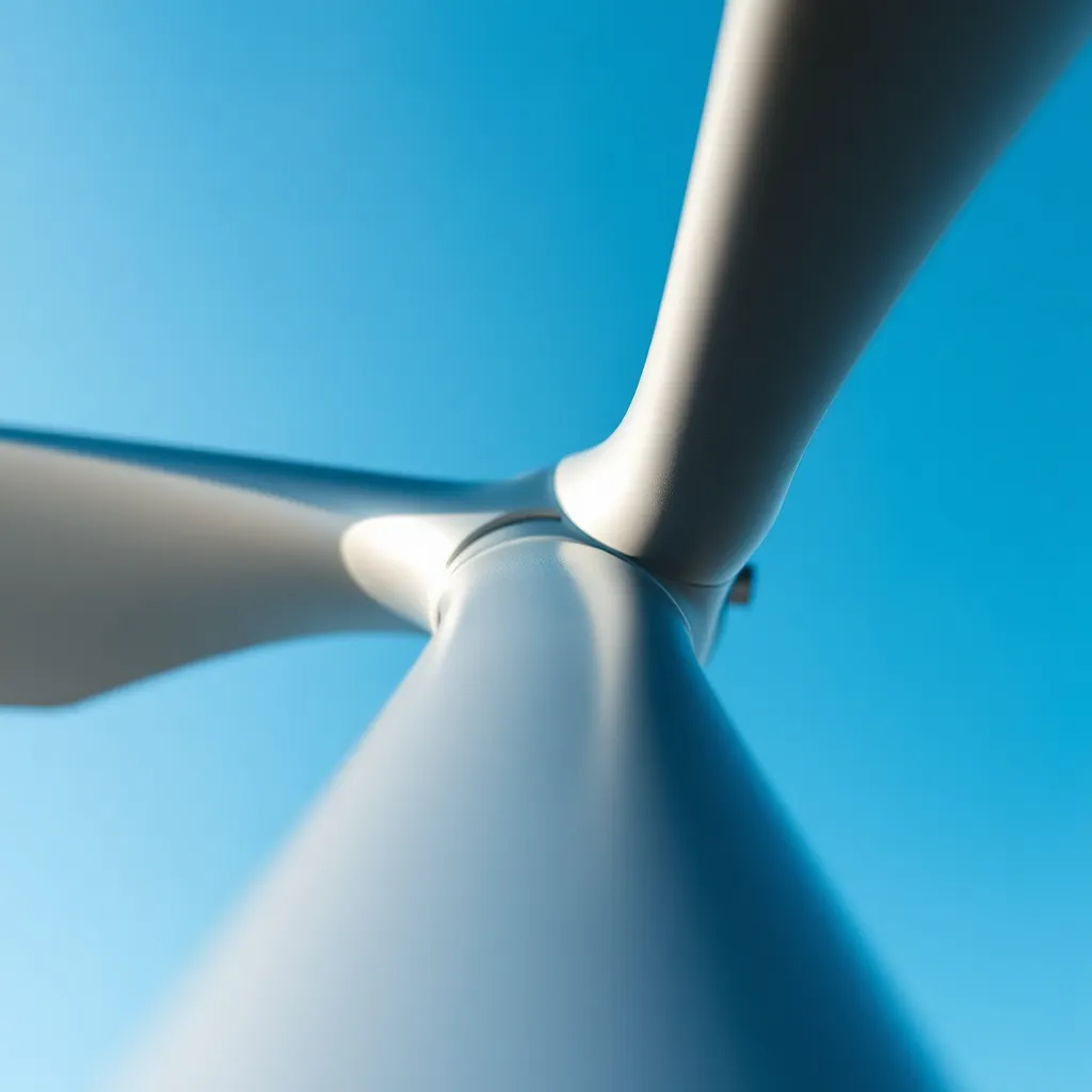 Close-Up of Helicopter Rotor Blade This striking close-up image focuses on the rotor blade of a helicopter, captured in exquisite detail against a bright blue sky. The soft and diffused lighting beautifully highlights the metallic surface, revealing intricate textures and reflections. With a shallow depth of field, the background melts into a soft bokeh, emphasizing the beauty of engineering and design. This photograph encapsulates the elegance and precision of helicopter technology.