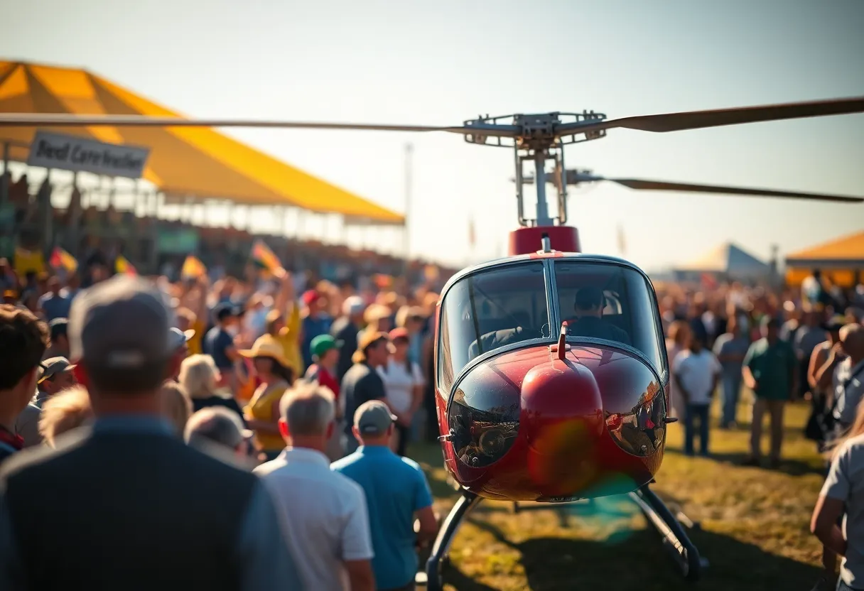 Vintage Helicopter on Display at Airshow