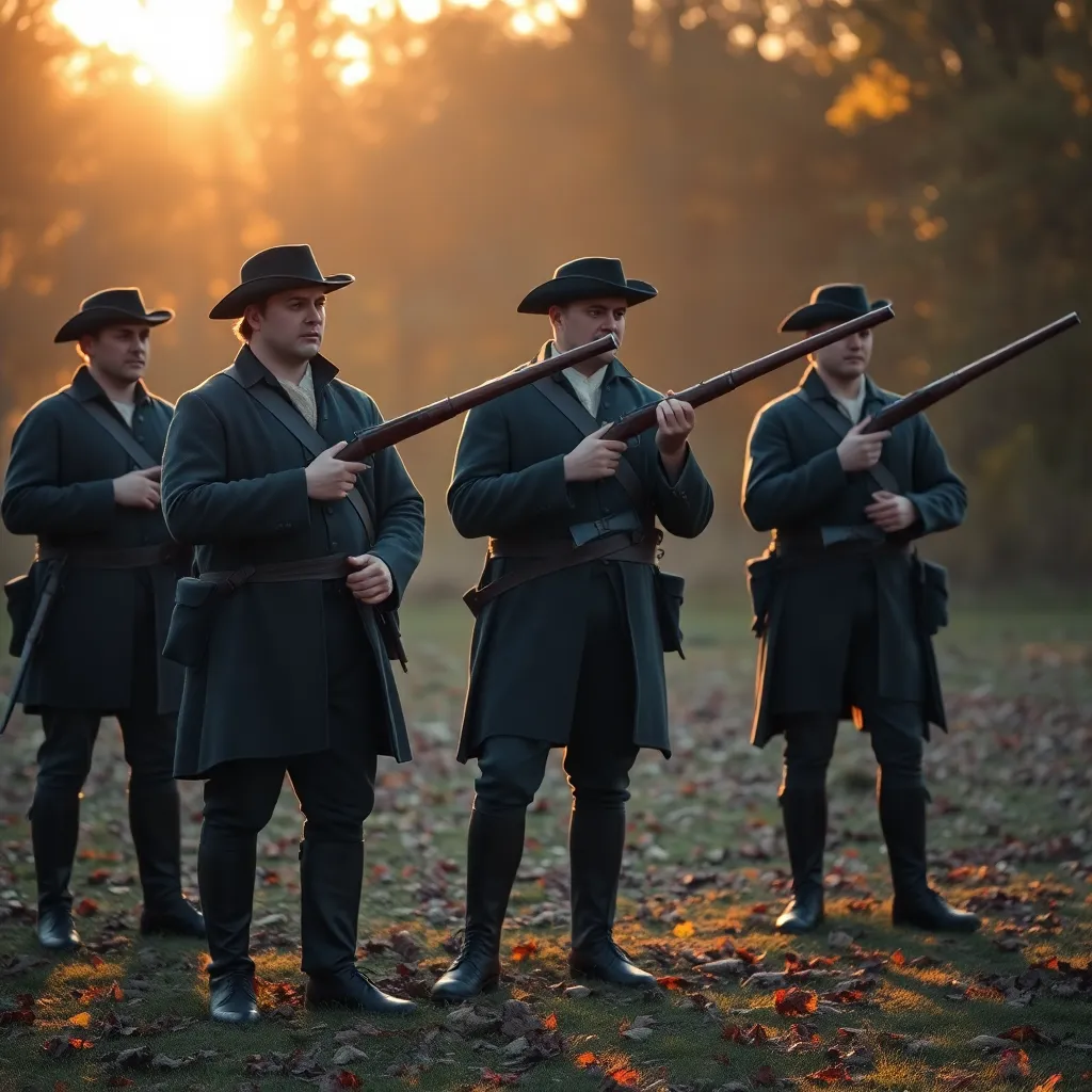American Revolutionary War Reenactors in Autumn