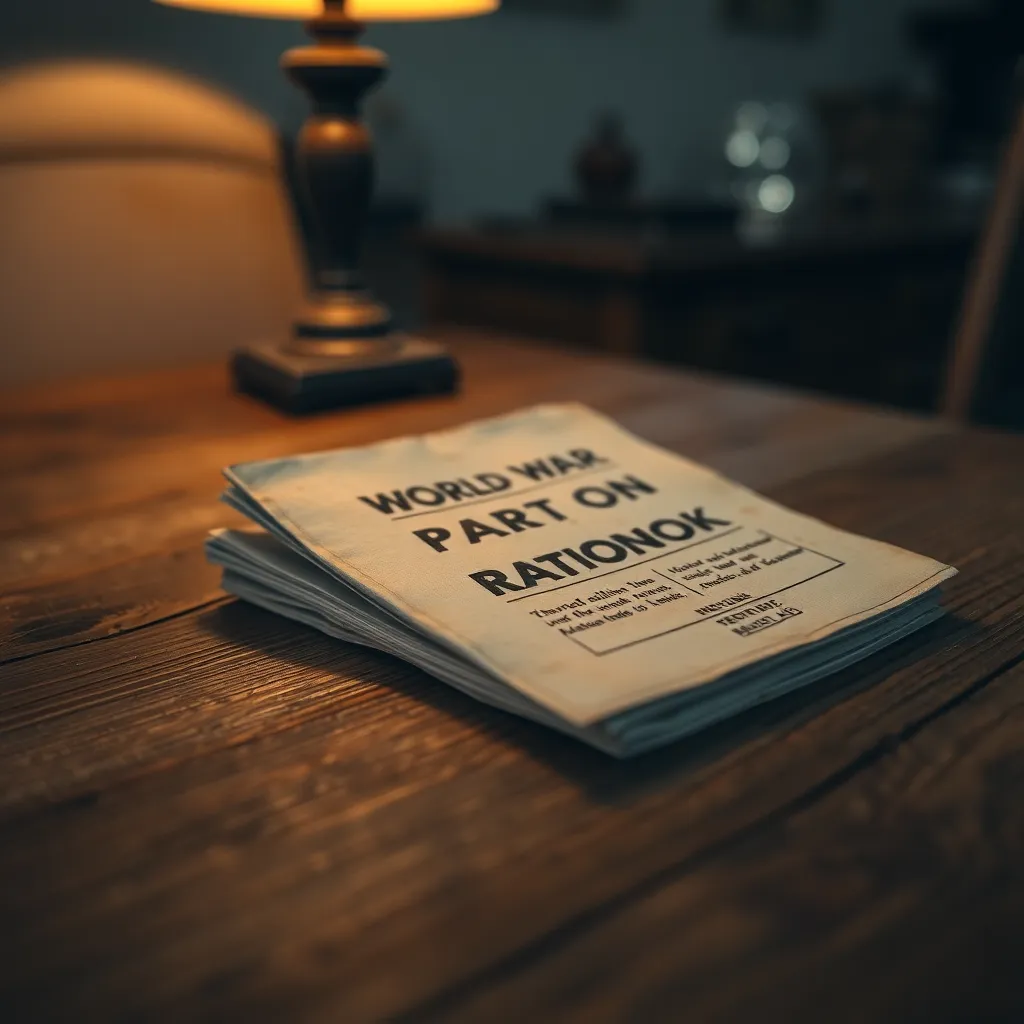 World War II Ration Book on Weathered Table