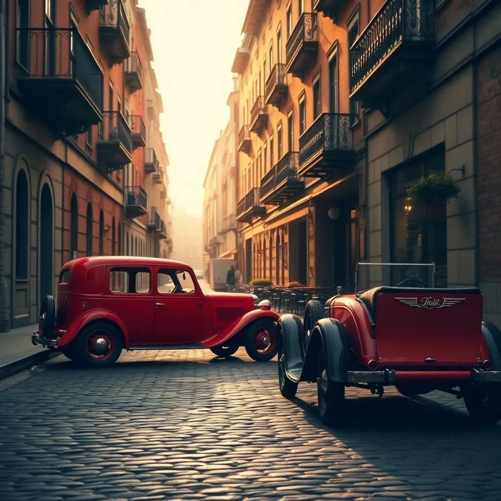 Charming 1920s Vintage Street Scene