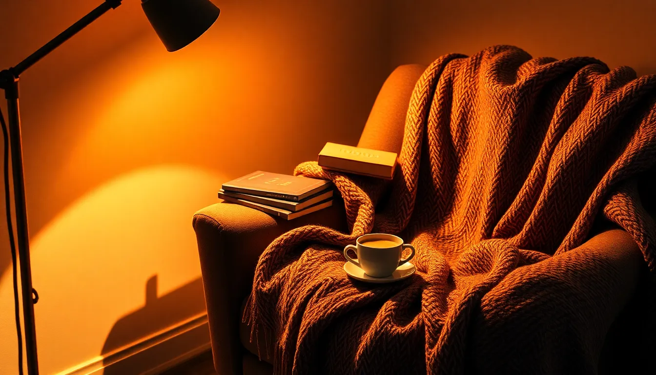 Cozy Reading Nook with Warm Lighting