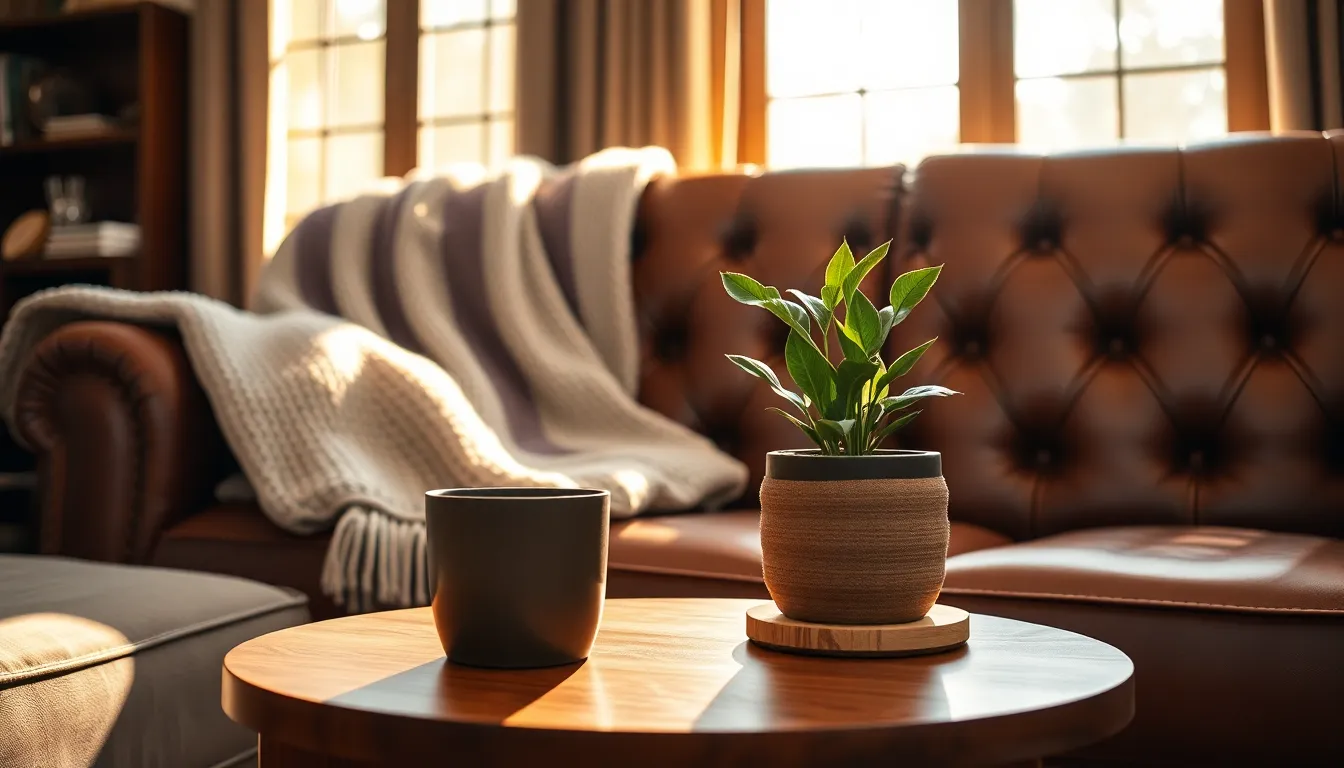 Cozy Living Room with Textured Decor