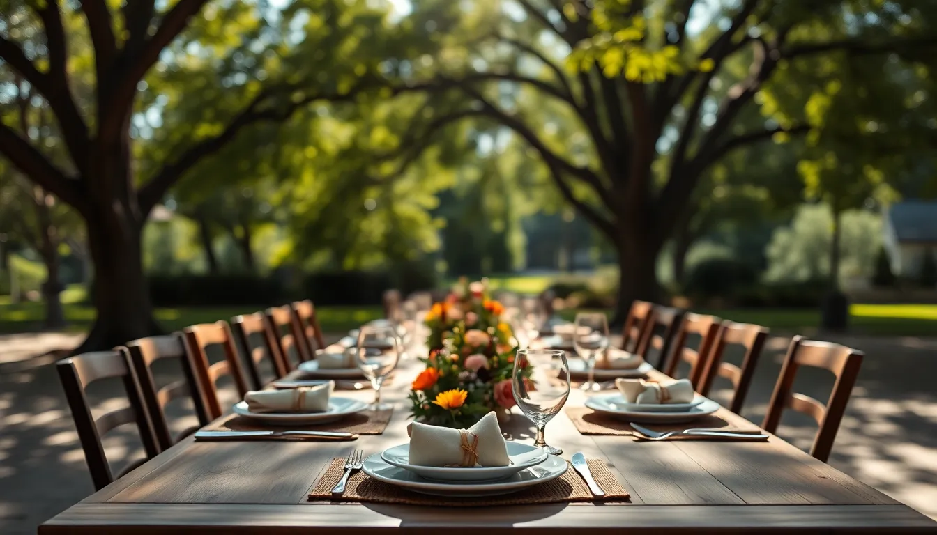 Elegant Outdoor Dining Table Setup